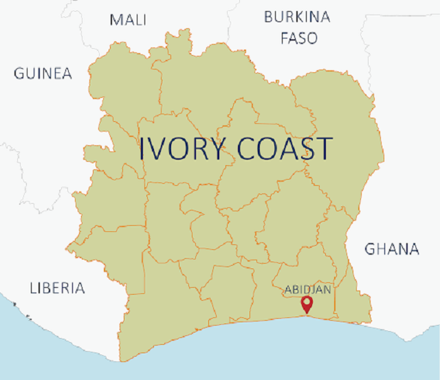 خريطة ساحل العاج